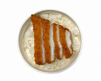 Steamed Rice with Chicken Schnitzel